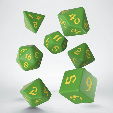 Classic Runic Green And Yellow Dice Set Story Role Playing Games Q-Workshop NEW