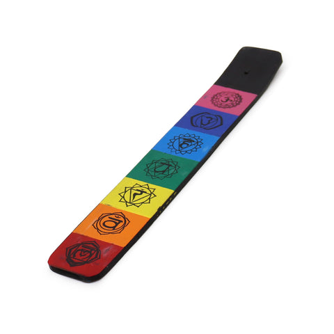 7 Chakra Colour Ashcatcher Incense Holder Mango Wood Ancient Wisdom Ish-220M