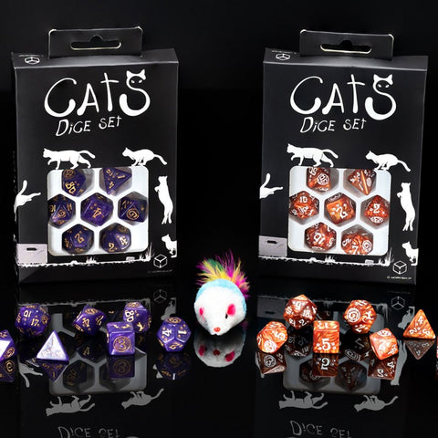 Cats Purrito Dice Set Shimmering Purple Gold Role Playing Games Q-Workshop NEW