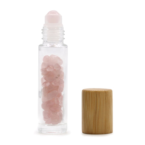 Gemstone Essential Oil Roller Bottle - Sodalite With Wooden Cap Crystals NEW