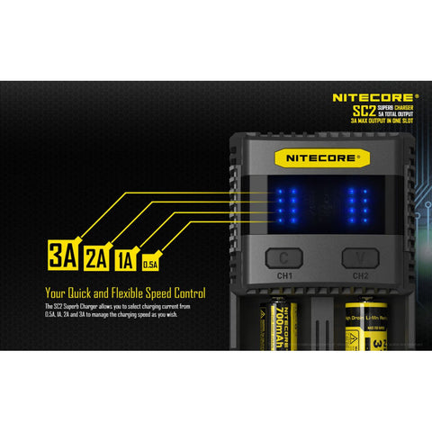 Nitecore Sc2 Superb Charger Rechargeable Battery Not Included Imr Ni-Mh Eu Plug