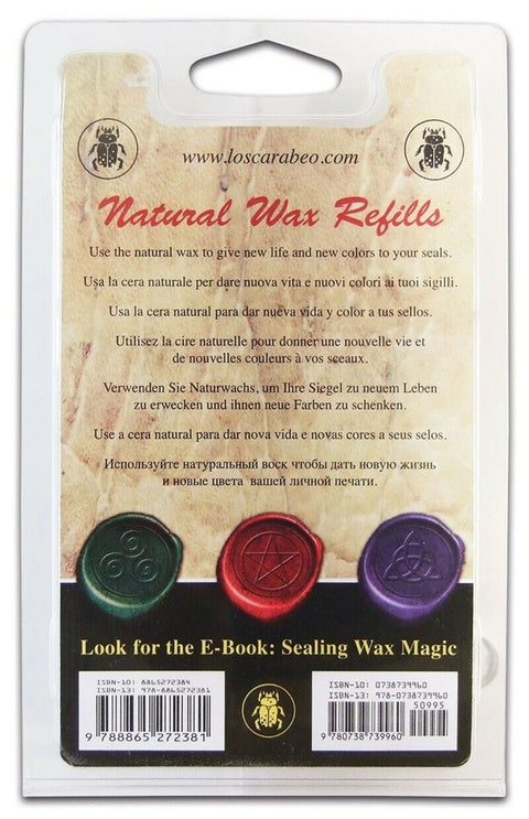 Natural Wax Refills Lo Scarabeo Wax Esoteric Letter Stamp Green Red Purpple NEW