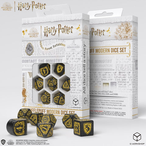 Harry Potter. Hufflepuff Modern Dice Set Black Role Games Q-Workshop NEW