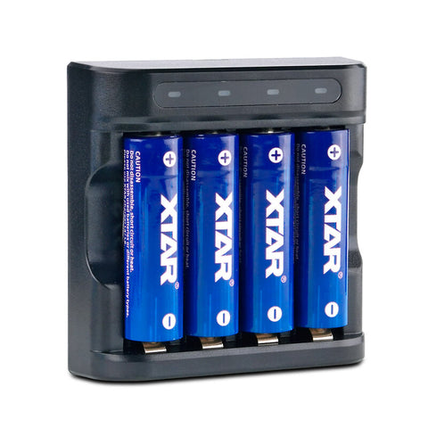 Xtar L4 Battery Charger With 4Xaa Batteries 2500Mah 1.5V For Li-Ion & Ni-Mh