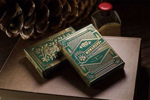Monarchs Green Playing Cards Deck Theory 11 Magic Games Green & Gold