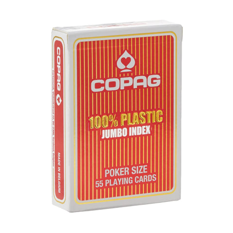 Copag Red Deck 2 Corner Playing Cards 100% Plastic Jumbo Index Poker NEW