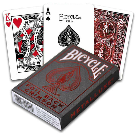 Bicycle Foil Metal Luxe Red NEW Edition Rider Back Playing Cards Deck USpcc NEW
