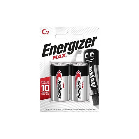 2 Energizer Max C Lr14 Batteries Alkaline 2Bl 1.5V Mezza Torcia Exp 2031 NEW