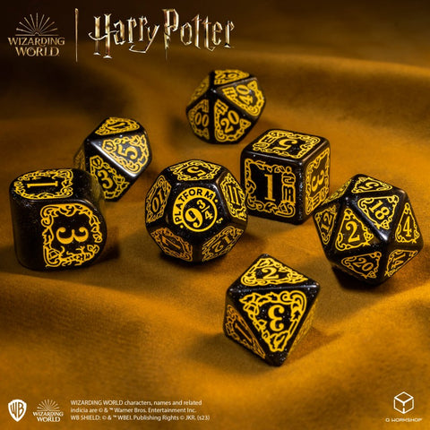 Harry Potter. Hufflepuff Modern Dice Set Black Role Games Q-Workshop NEW
