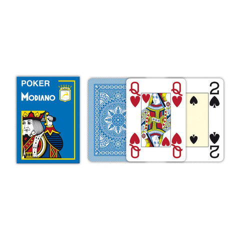 Modiano Poker Playing Cards Deck Light Blue 4 Jumbo Large Index Plastic NEW