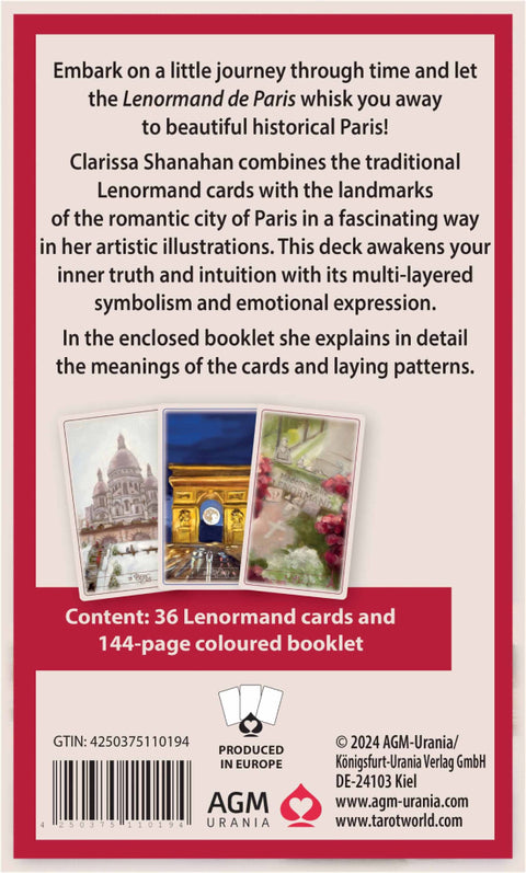 Lenormand De Paris Cards Deck Clarissa Shanahan Esoteric Agm Urania 10044383