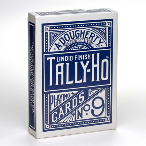 Bicycle Tally Ho Fan Back Playing Cards Deck Blue Standard Index Linoid NEW