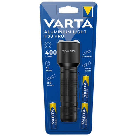 Varta Aluminium Light F30 Pro 400 Lumens 17608 3 Aaa Batteries Included NEW