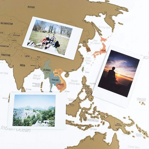 World And Uk Scratch Map Set Travel Tracker Journal Wall Poster White