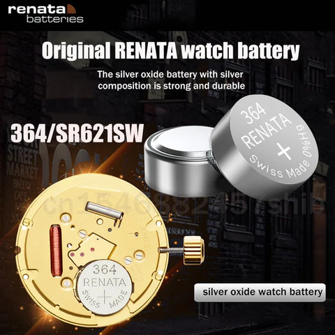 10 Renata 364 Sr621Sw Sr60 Mp-E Mini Silver Batteries 1.55V Swiss Made