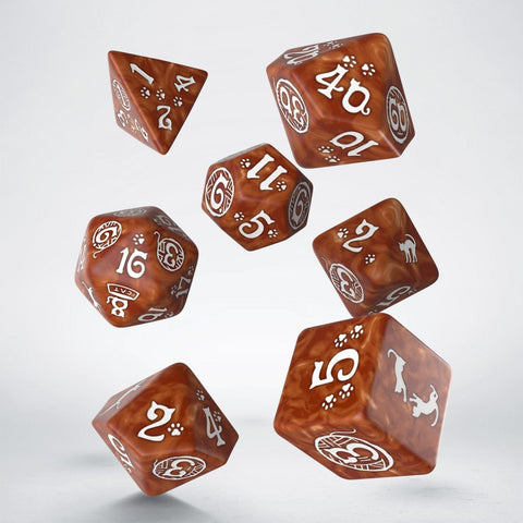 Cats Muffin Dice Set Caramel White Role Playing Games Q-Workshop Cat Lovers NEW