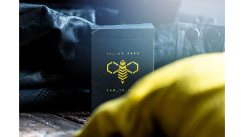 Ellusionist Killer Bees Back V2 Playing Cards Deck Black B9 Stock Cartamundi NEW