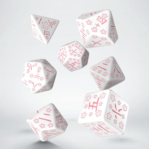 Japanese Cherry Blossoms Petals Dice Set Role Games Q-Workshop Dnd Kanji NEW