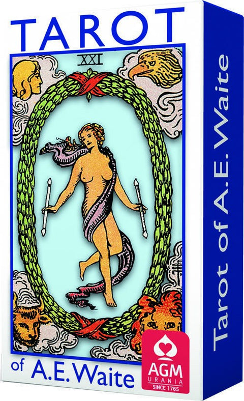 Ae Waite Tarot Mini Deck Cards Blue Edition Rosy Cross Fortune Telling Agm NEW