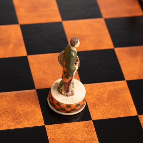 Italfama England vs Scotland Luxury Chess Set, Hand-Painted Resin, Faux Leather
