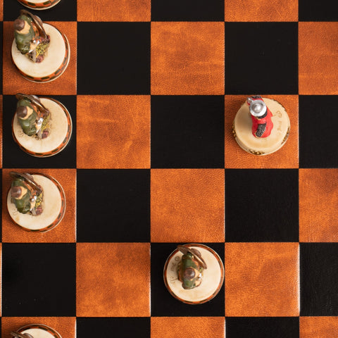 Italfama England vs Scotland Luxury Chess Set, Hand-Painted Resin, Faux Leather