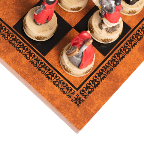 Italfama England vs Scotland Luxury Chess Set, Hand-Painted Resin, Faux Leather