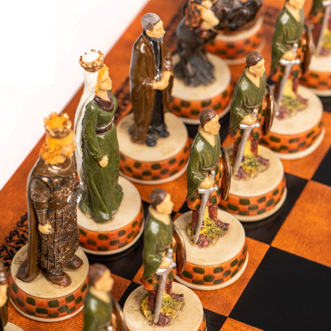 Italfama England vs Scotland Luxury Chess Set, Hand-Painted Resin, Faux Leather