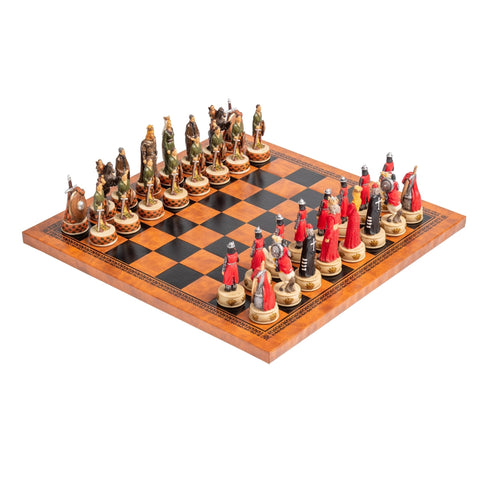 Italfama England vs Scotland Luxury Chess Set, Hand-Painted Resin, Faux Leather