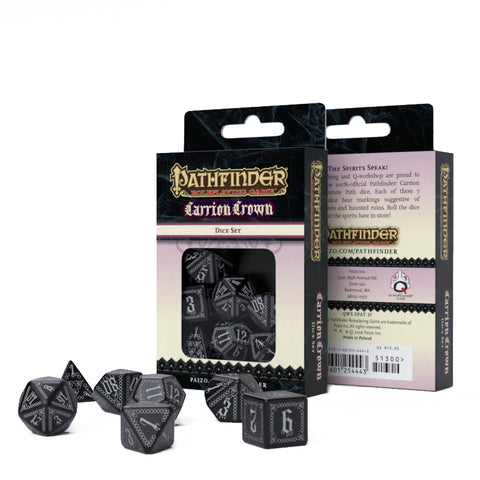 Pathfinder Roleplaying Game Dice Set Carrion Crown Paizo Q-Workshop Black NEW
