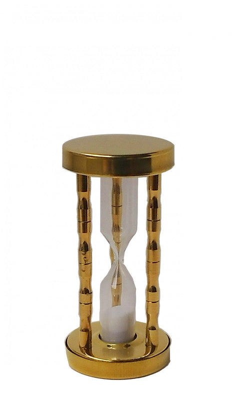 Italfama Gold Aluminum Hourglass Sand Timer, 3 Minutes, 8.5 cm, Made in Italy
