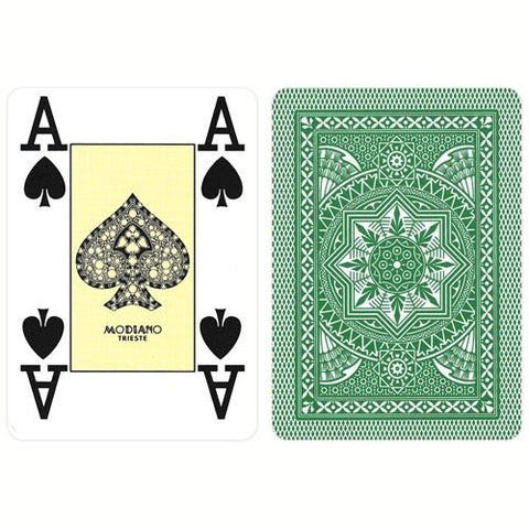 Modiano Poker Playing Cards Deck Dark Green 4 Jumbo Large Index Plastic NEW