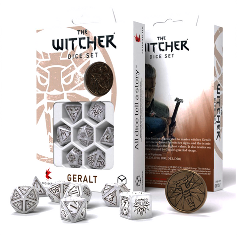 The Witcher Dice Set Geralt The White Wolf Rpg Playing Games Q-Workshop NEW