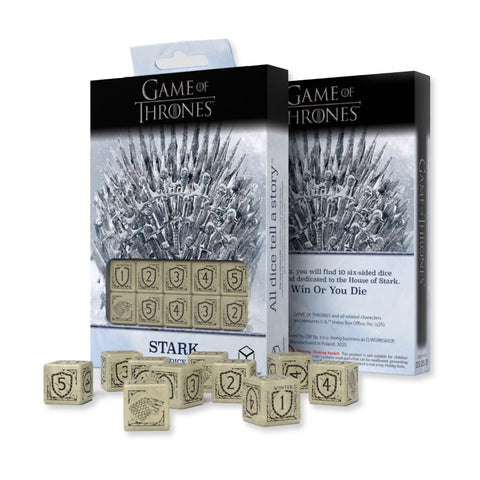 Game of Thrones Stark D6 Dice Set 10pcs β Q WORKSHOP Official Direwolf