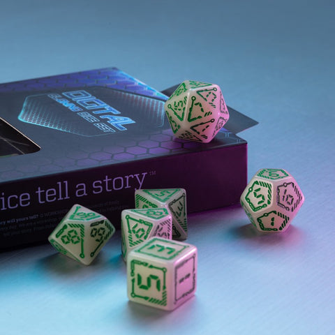 Digital Glowing Dice Set Glowing In The Dark Role Playing Games Q-Workshop NEW