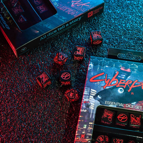 Cyberpunk Red Essential Dice Set Night City Role Playing Games Q-Workshop NEW