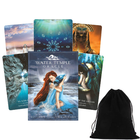 Water Temple Oracle Cards Deck Blue Angel Suzy Cherub Esoteric Divination With Bag