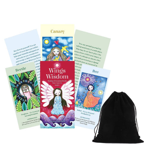 Wings Of Wisdom Oracle Cards Deck Fairchild Longhurst Blue Angel With Bag