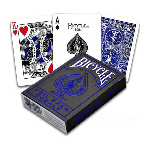 Bicycle Foil Metal Luxe Blue NEW Edition Rider Back Playing Cards Deck USpcc