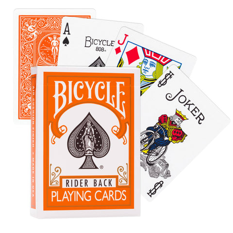Bicycle Orange Playing Cards Deck Rider Back Magic Tricks Poker USpcc