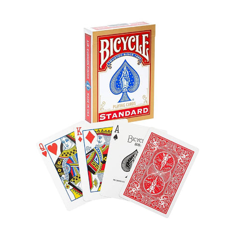 Bicycle Rider Back Standard Index Gold Playing Cards Poker Magic Tricks Red