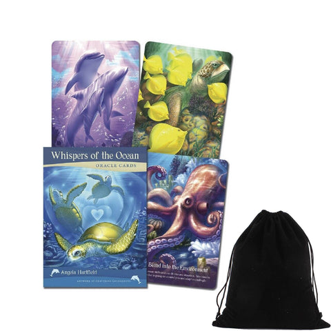 Whispers Of The Ocean Oracle Cards Deck Esoteric Blue Angel Fortune With Bag