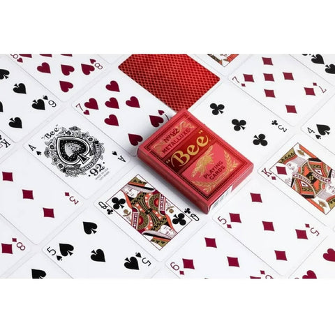 Bicycle Bee Metalluxe Red No92 Playing Card Deck Magic Tricks Premium Casino