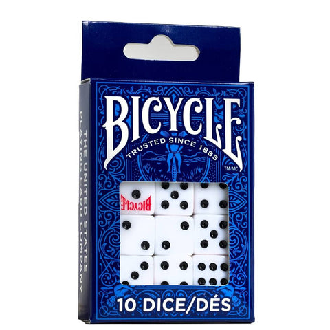 Bicycle Dice Pack Of 10 Poker Game Playing Dices Accessories Casino White