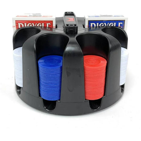 Bicycle Revolving Poker Chip Rack With Handle, 200 X Chips, 2 Decks