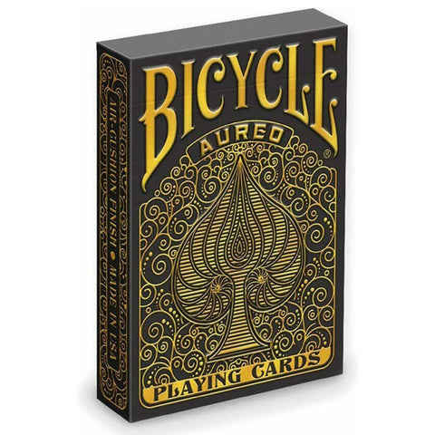 Bicycle Aureo Black Playing Card Deck Magic Tricks Air Cushion Made In USA