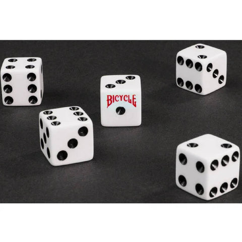 Bicycle 5 Dice Set Games Playing Dices Accessories Casino White Dice Logo