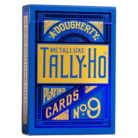 Bicycle Tally Ho Metalluxe Blue Playing Cards Deck No9 Linoid Finish