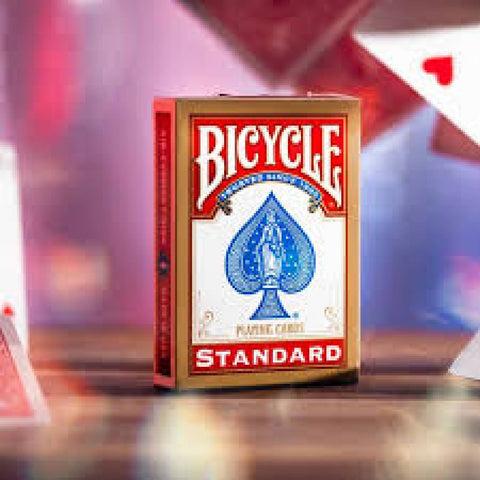 Bicycle Rider Back Standard Index Gold Playing Cards Poker Magic Tricks Red