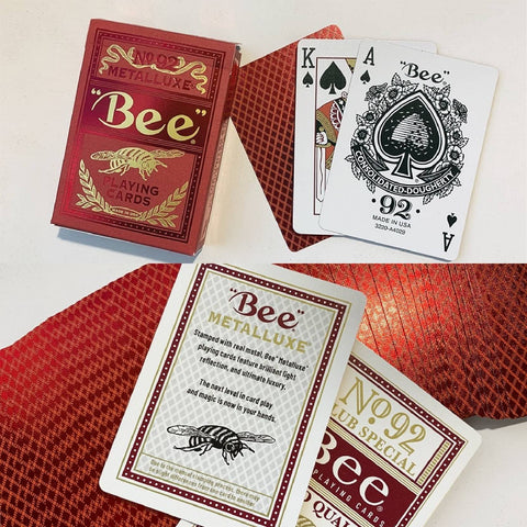 Bicycle Bee Metalluxe Red No92 Playing Card Deck Magic Tricks Premium Casino