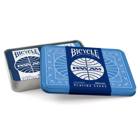 Bicycle Pan Am 2 Pack Playing Card Deck In Travel Tin Light Dark Blue